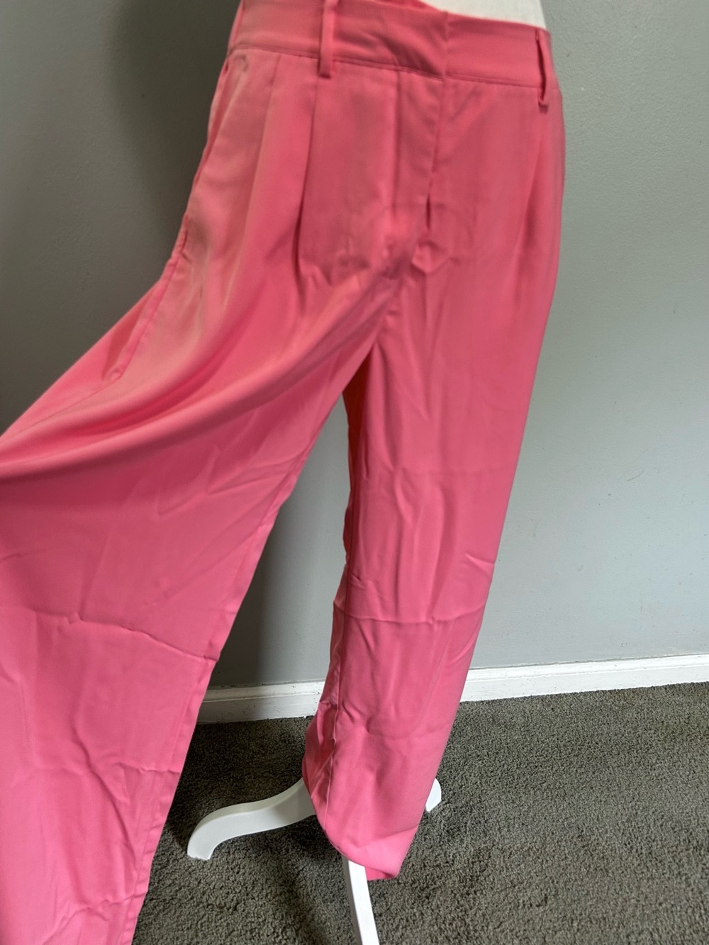 Women’s Z Supply High-Waist Wide Leg Pants Petal Pink Soft Flowy Draping Preppy